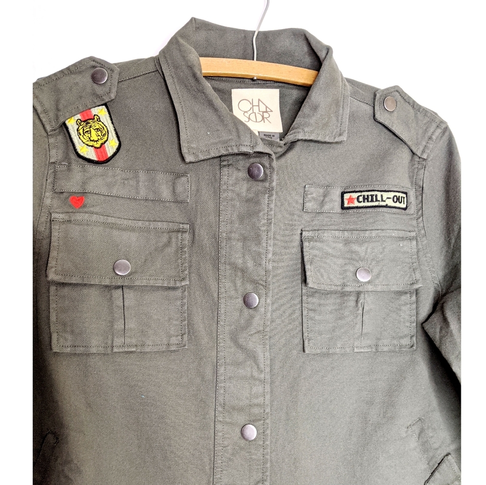 CHASER VINTAGE CANVAS MILITARY JACKET WITH PATCHES - Picture 5 of 6